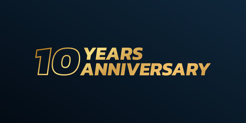 10 years anniversary logo design. 10th birthday celebration icon or badge. Vector illustration.