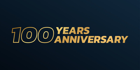 100 years anniversary logo design. 100th birthday celebration icon or badge. Vector illustration.