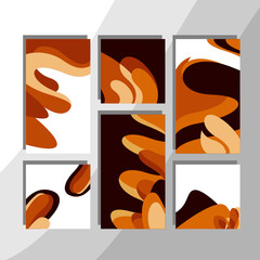 Set a caramel abstract design, suitable for various purposes, book covers, food social posts, wall poster displays, business needs such as business cards, flyers and more. Editable vector.