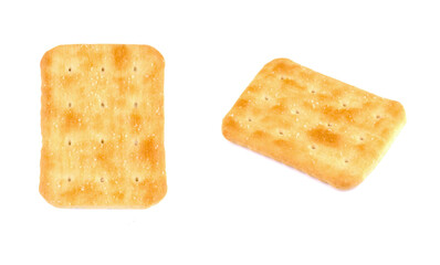 Crispy cracker isolated on white background