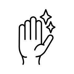Hands washing flat icon. Pictogram for web. Line stroke. Isolated on white background. Vector eps10. Clear hands.
