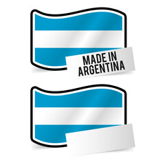 Made in Argentina Flag and white empty Paper.