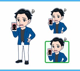 Young man in a blue jacket