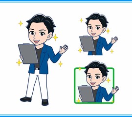 Young man in a blue jacket