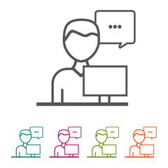 Support Business People icons in thin line Style and flat Design.