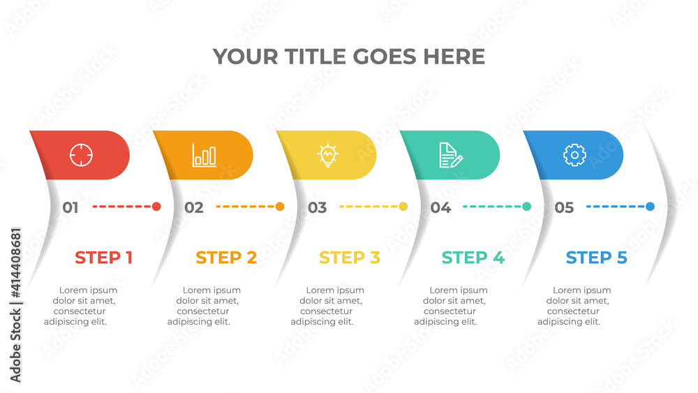 Poster infographic element template vector with 5 options, can be used for workflow, timeline, steps, etc.