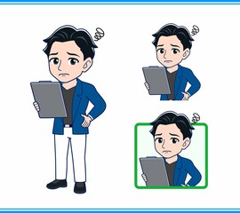 Young man in a blue jacket