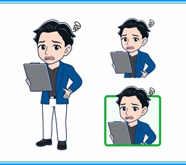 Young man in a blue jacket