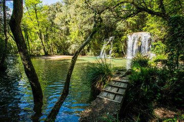 Spring in Salt Dels Murris waterfall, La Garrotxa, Girona, Spain