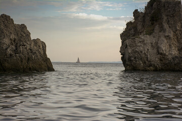 Black Sea and Adalary Rocks in Simeiz, Crimea