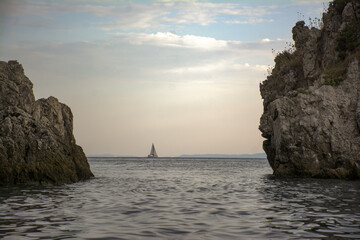 Black Sea and Adalary Rocks in Simeiz, Crimea