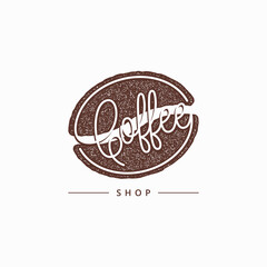 Coffee bean aroma logo on white background