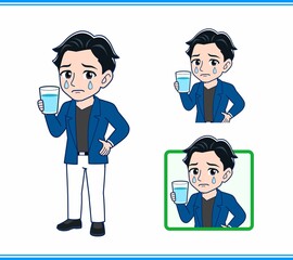 Young man in a blue jacket