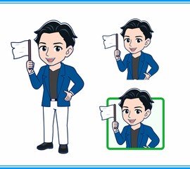 Young man in a blue jacket