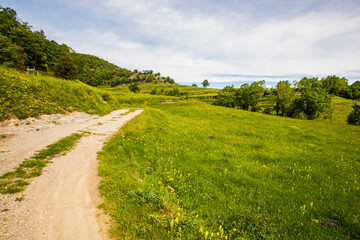 Spring landscape in Falgars D En Bas, La Garrotxa, Spain