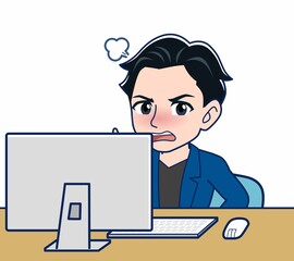 Young man in a blue jacket