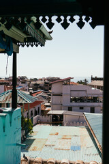 Beautiful view at roofs of Old Town during sunny day, Stone town, Zanzibar
