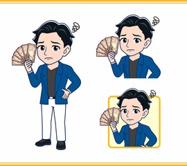 Young man in a blue jacket