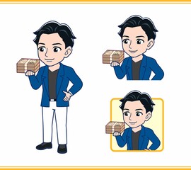 Young man in a blue jacket