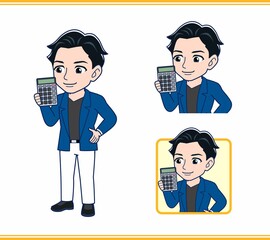 Young man in a blue jacket