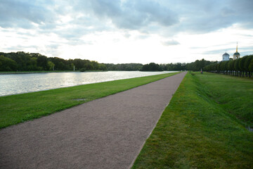 MOSCOW, RUSSIA -  September 10, 2020: Lake in Kuskovo Summer Palace