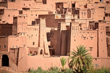MOROCCO - AIT BEN HADDOU, Fortified village, ancient architecture of southern Morocco, made up of a...