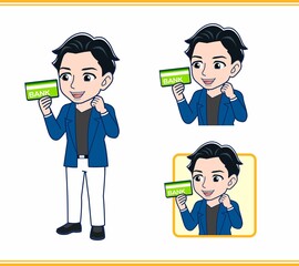 Young man in a blue jacket