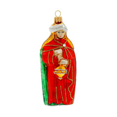 Obraz premium Chrismtas ball on white background and free space for your decoration 