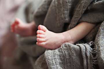 Feet of a newborn baby