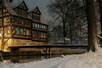 old house on a winter evening