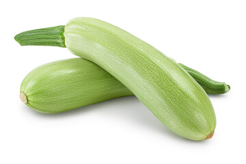 zucchini or marrow isolated on white background with clipping path and full depth of field