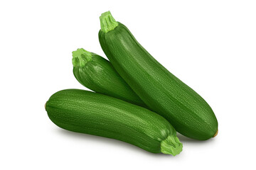 Fresh whole zucchini isolated on white background with clipping path and full depth of field