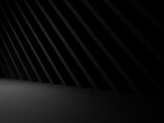 Fototapeta premium 3D abstract geometric black background.