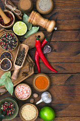 Variety of spice and seasonings for cooking