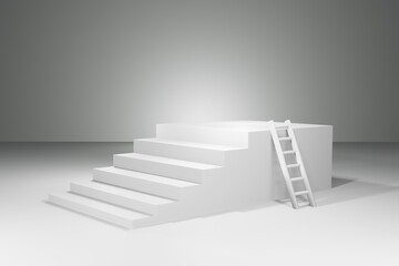 3D rendering of stairs to success concept.