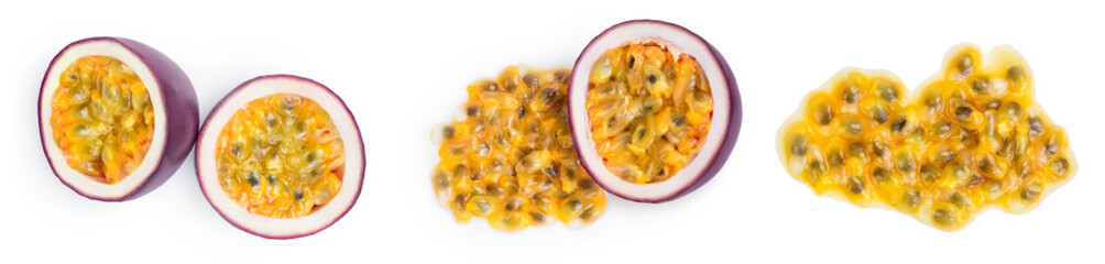 passion fruit isolated on white background. maracuya with full depth of field