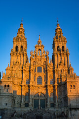 Fototapeta na wymiar Fachada de la catedral de Santiago de Compostela