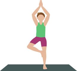 Man doing yoga exercise - illustration