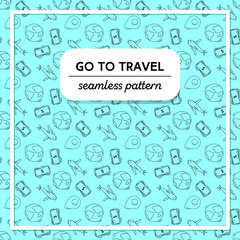 seamless pattern on the theme of travel, tour tourism, background, seamless, summer, tourism, flat, linear, logo, design, pattern, vacation, holiday, line, symbol, texture, transport, trip, outline, s