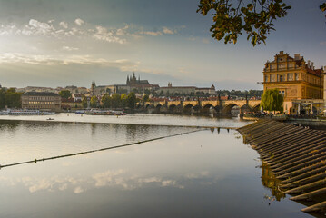 Charles Bridge over the Vltava river in Prague, the Czech Republic