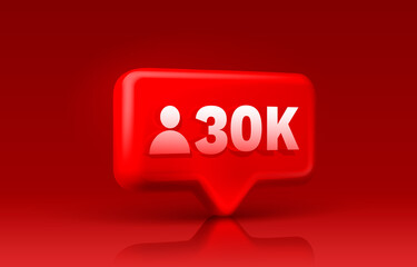 Thank you followers peoples, 30k online social group, happy banner celebrate, Vector
