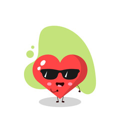 cute heart character with sunglasses.design vector illustration.