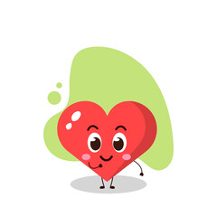 cute heart character.design vector illustration.