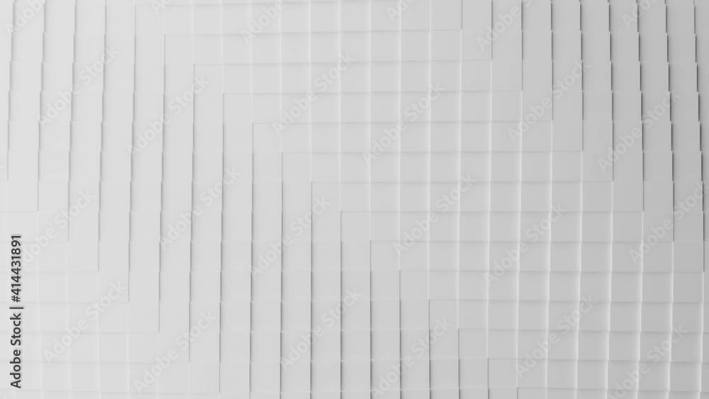 Poster seamless 3d video animation of waving pattern of repeating square texture. clean white motion 3d vid