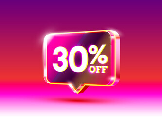 Discount special offer, 30 off sale flyer. Vector