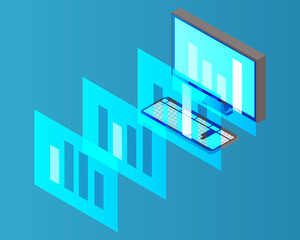 quarterly review for performance of employee or company vector
