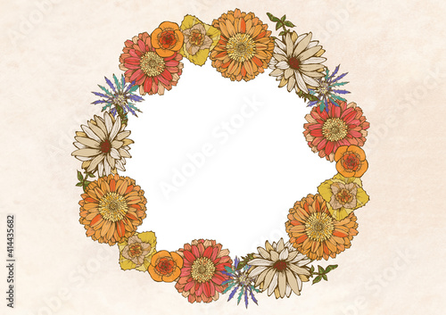 レトロポップ 夏の花柄 ベージュ 背景素材 アンティーク ヴィンテージデザイン Antique Wall Mural Antiq Aoirokaeru レトロポップ 夏の花柄 ベージュ 背景素材 アンティーク ヴィンテージデザイン Antique Wall Mural Antiq Aoirokaeru