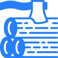 Chopping Icon. axe with wood icon. axe for cutting trees icon
