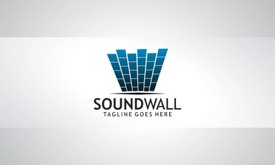 Creative Music Sound Wave Wall Logo Design