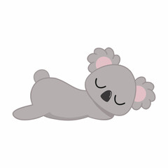 Fototapeta premium Cute baby Koala is sleeping. Vector character for a children's book.
